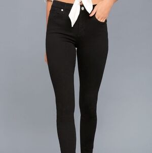 AGOLDE Sophie High Rise Black Skinny Jeans Size 26 Premium Denim